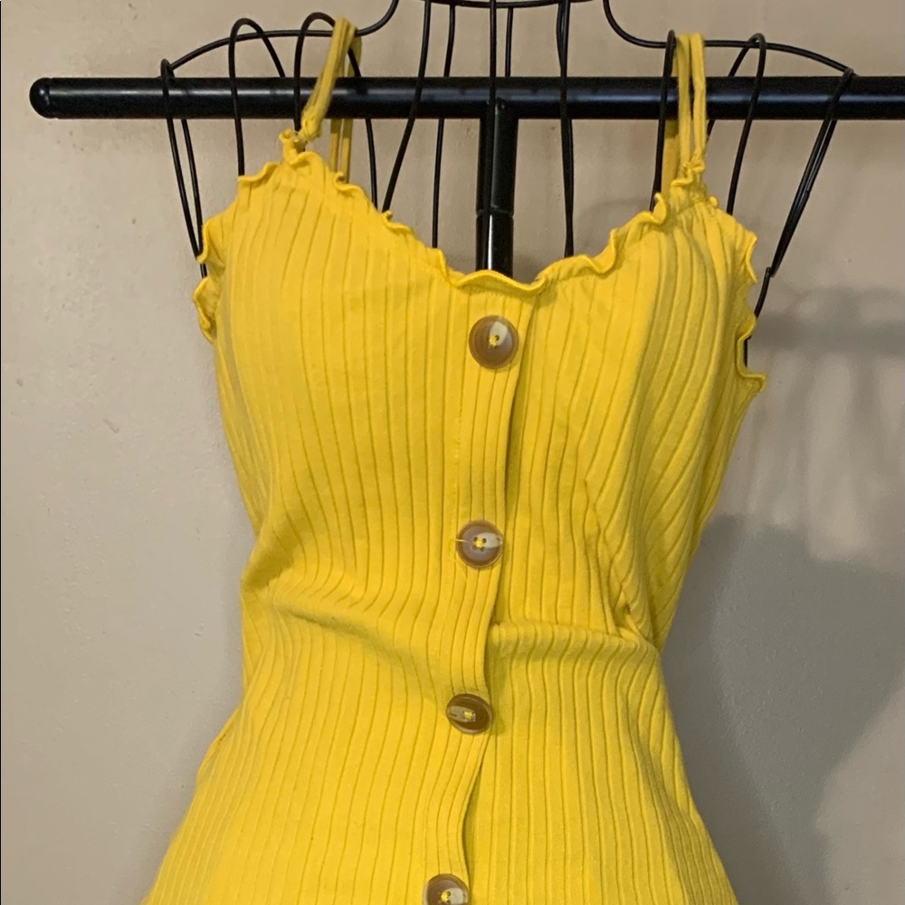 Yellow button down dress